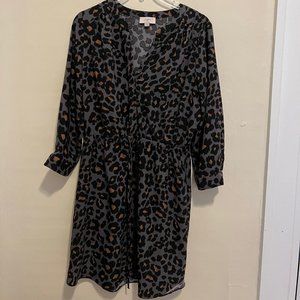 LOFT Long Sleeve Midi Dress